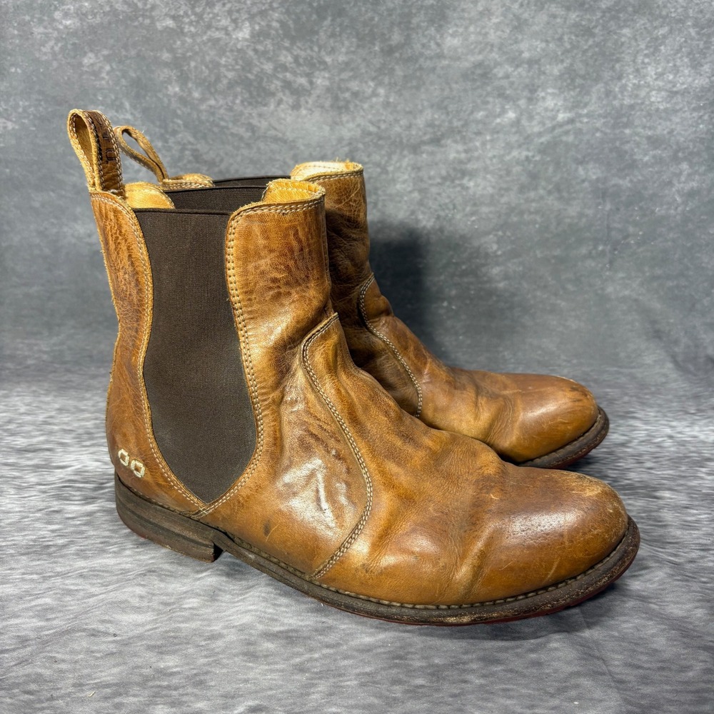 Bed Stu Nandi Chelsea Pull On Ankle Boots Women's 10 Distressed Brown Leather